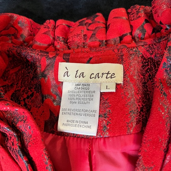 Pleated Front, Snake Skin Patterned, Red & Black Jacket - Picture 3 of 4